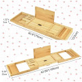 Bandeja de bandeja de banho de bambu banheira de madeira suporte ajustável